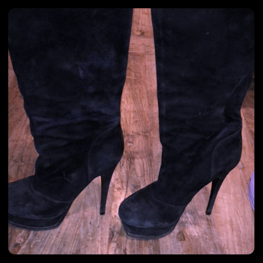YSL Suede Slouchy Boots